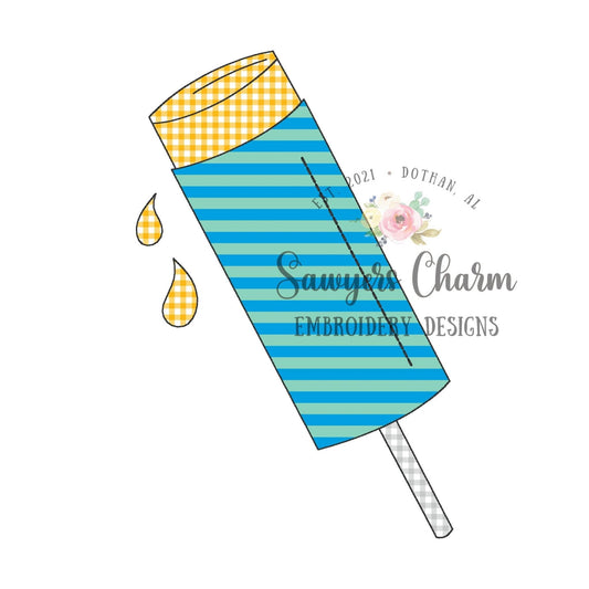 BUNDLE Push up ice cream bean & zig zag stitch machine applique, embroidery design file, summer, spring, snacks, popsicles, quick stitch