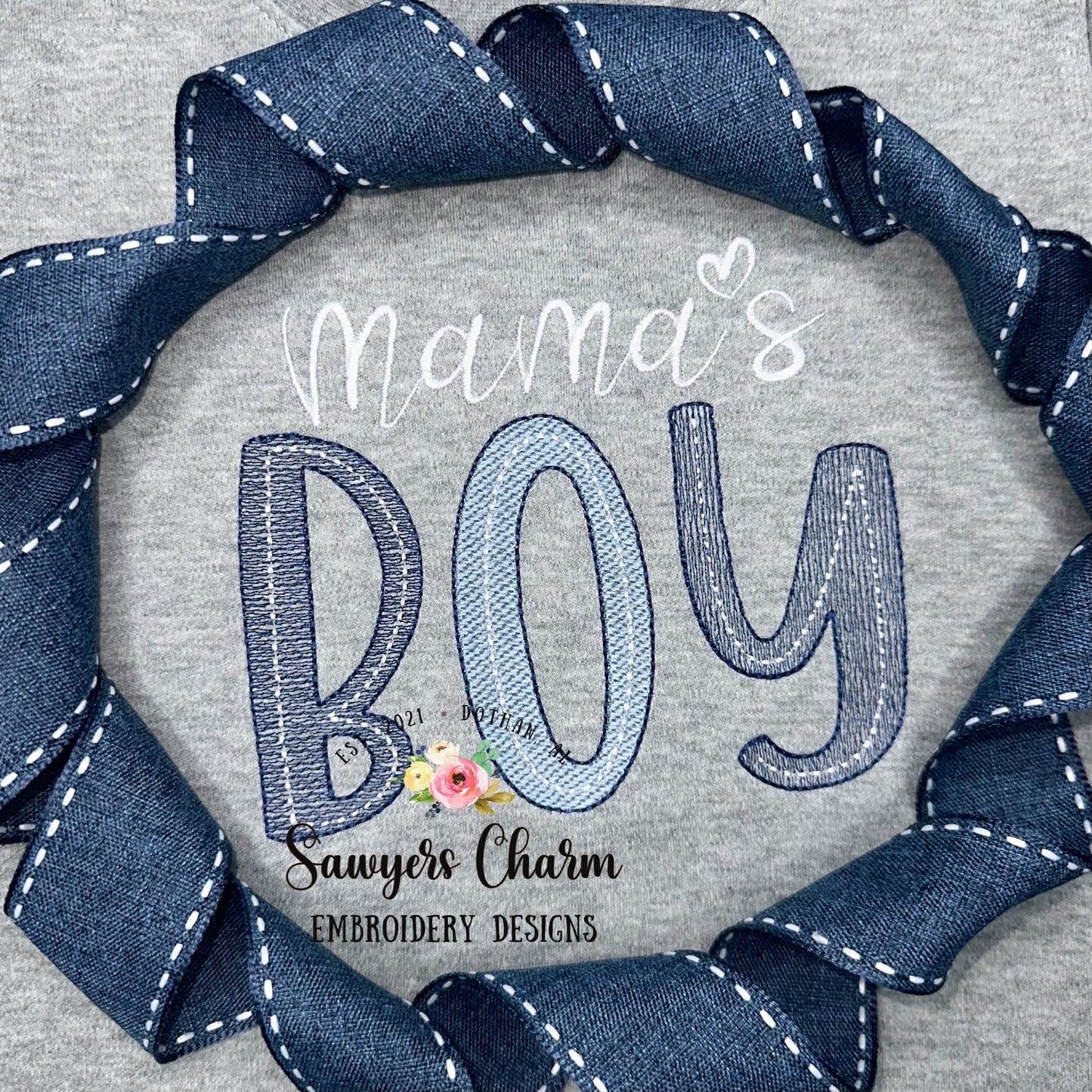 Mama's Boy light fill sketch stitch machine embroidery design file, satin stitch, vintage retro, Mother's Day, mom, baby boy, toddler, love