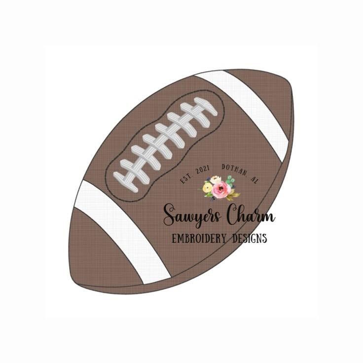 BUNDLE Football bean & zig zag stitch machine applique embroidery design, quick stitch, fall sports, college/high school, JV, varsity