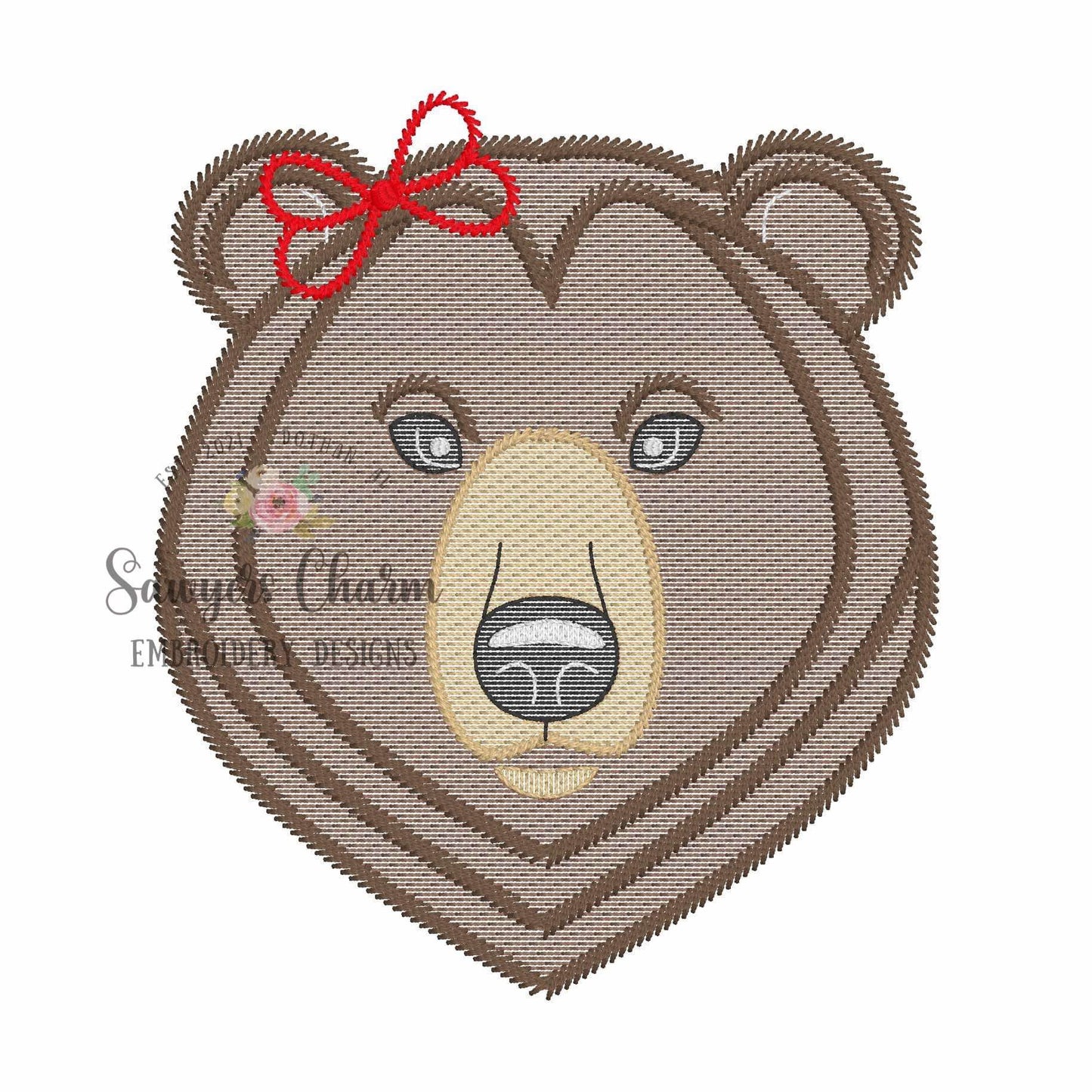 BUNDLE bear with/without bow sketch stitch machine embroidery design, college university, cheerleader sports fan, coquette, zoo, grizzly