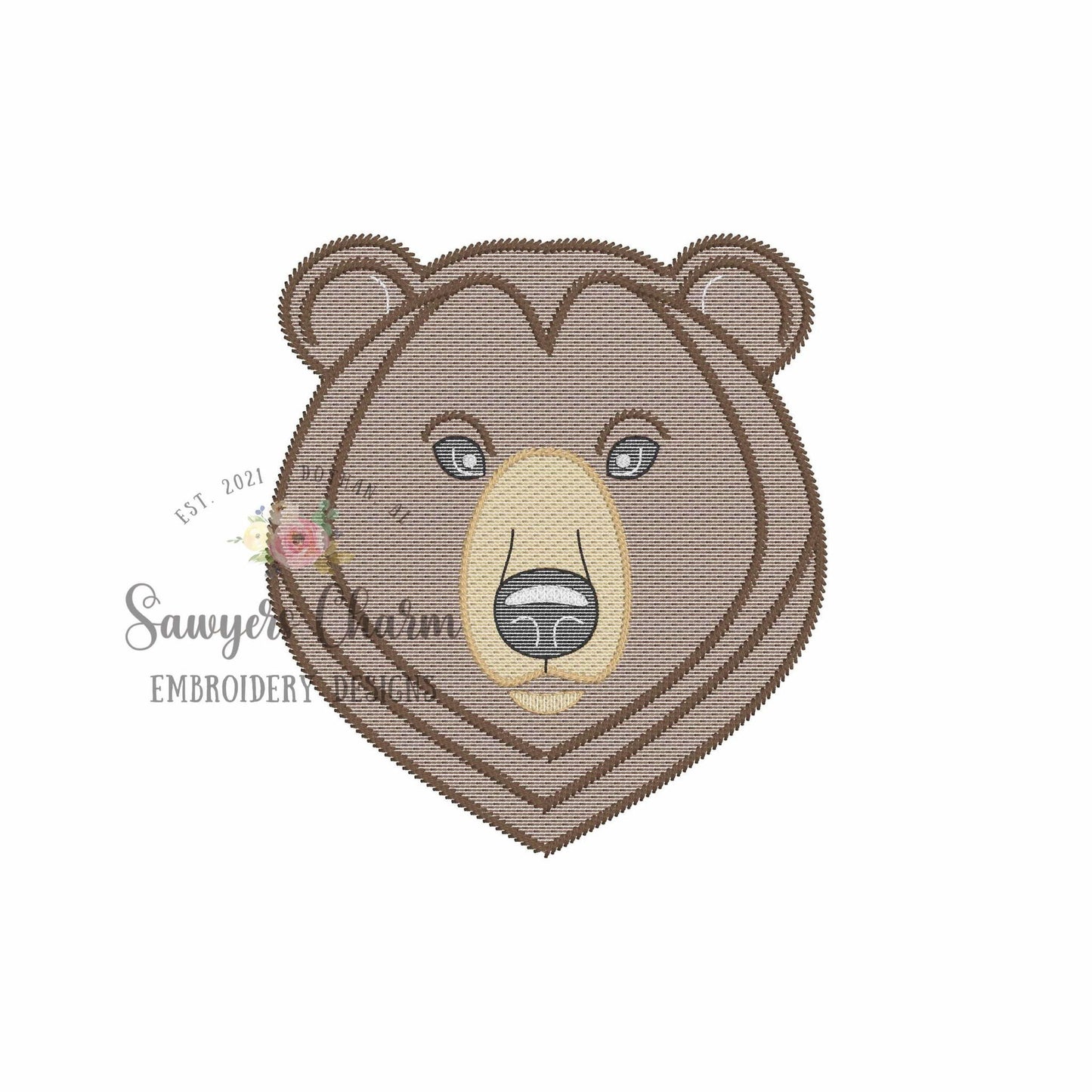 BUNDLE bear with/without bow sketch stitch machine embroidery design, college university, cheerleader sports fan, coquette, zoo, grizzly