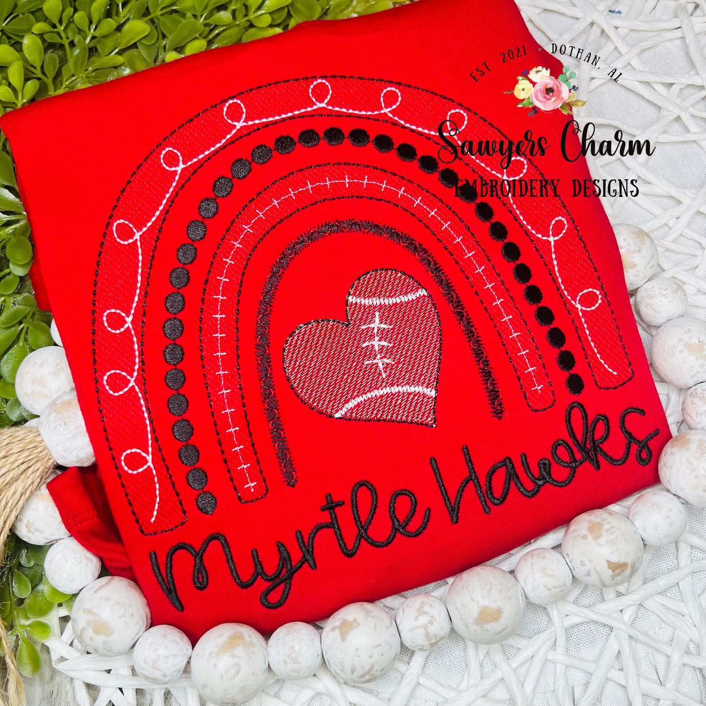 Football rainbow heart shaped ball sketch stitch machine embroidery design file, boho, fall, summer, football goal touchdown, bean stitch