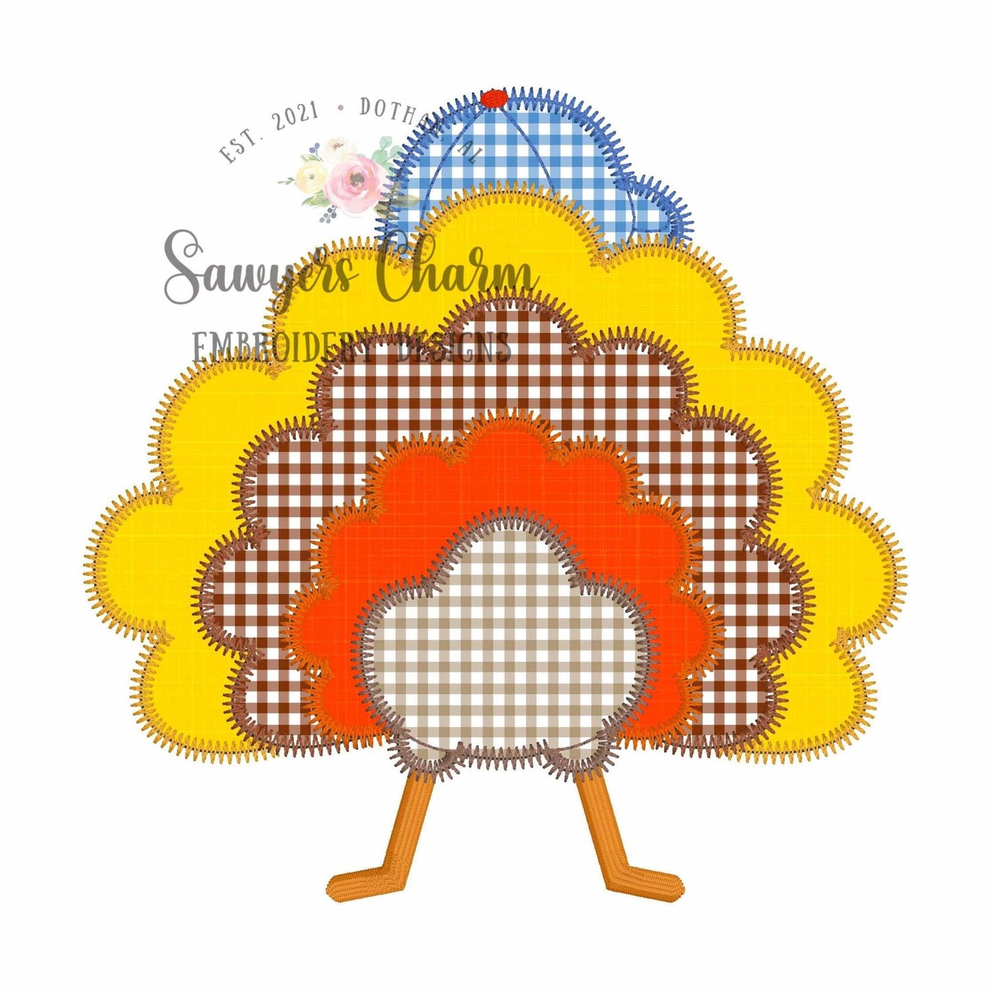 BUNDLE Turkey tail with ballcap, bean & zig zag stitch machine applique embroidery design, fall, thanksgiving, quick stitch, feathers, hat
