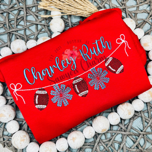 BUNDLE Sports bunting banner sketch fill design embroidery file, football, basketball, baseball, soccer, cheerleading pom poms, softball