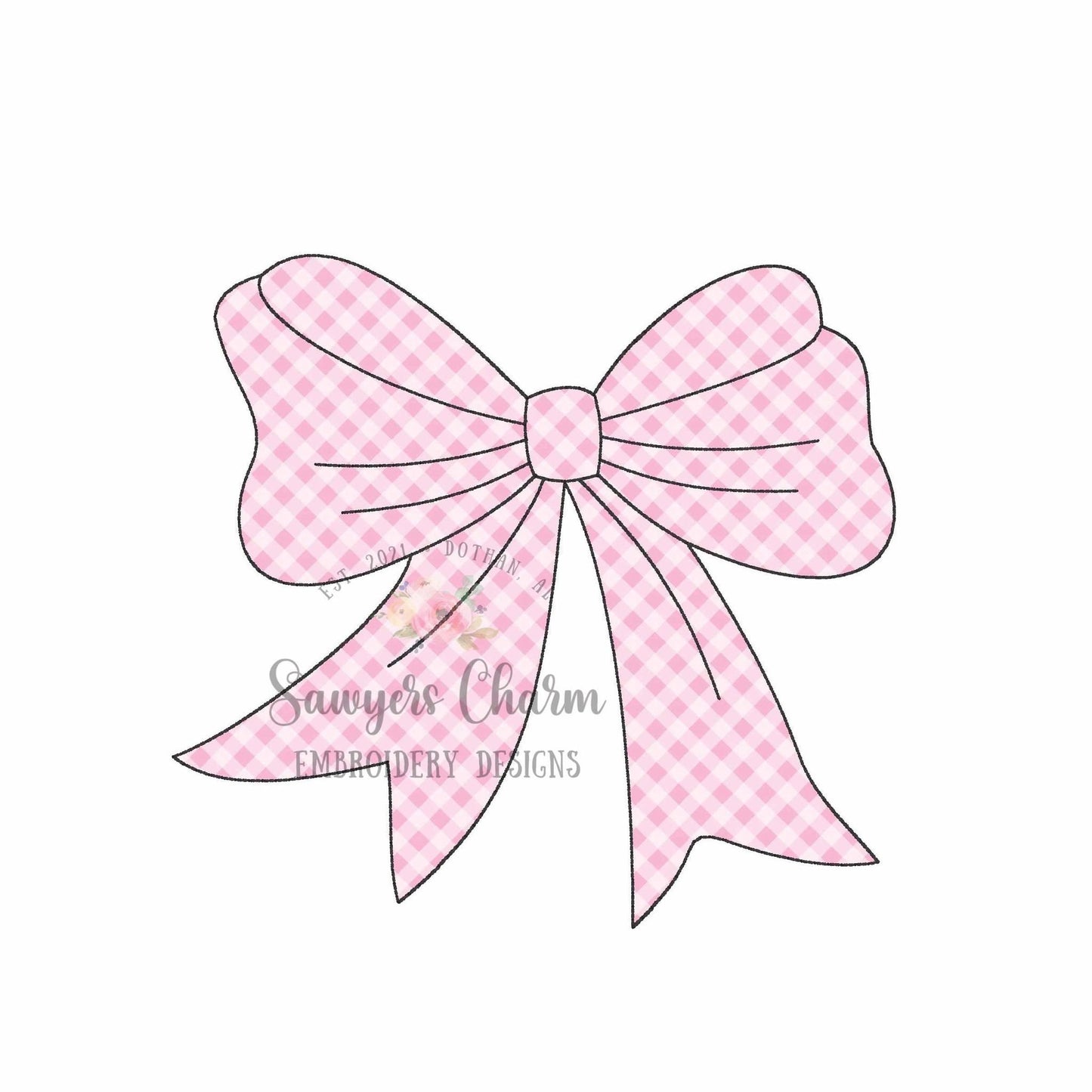 BUNDLE Coquette bow bean & zig zag stitch machine applique, embroidery design file, quick stitch, girls hair ribbon, vintage, streamers