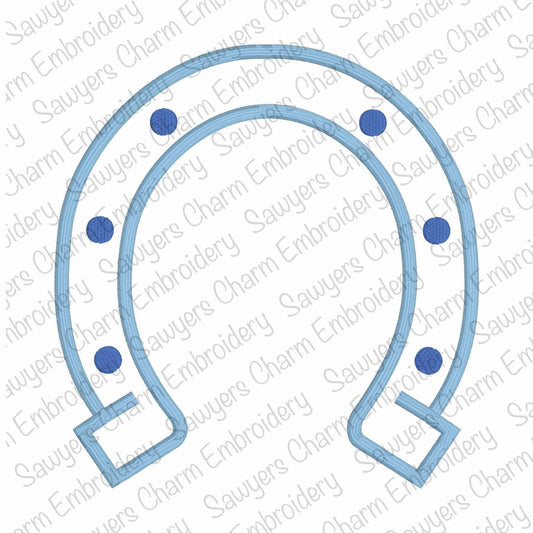 BUNDLE horseshoe satin stitch machine applique, embroidery design file, cowboy, perfect for sweatshirt side, horse ranch, rodeo, good luck