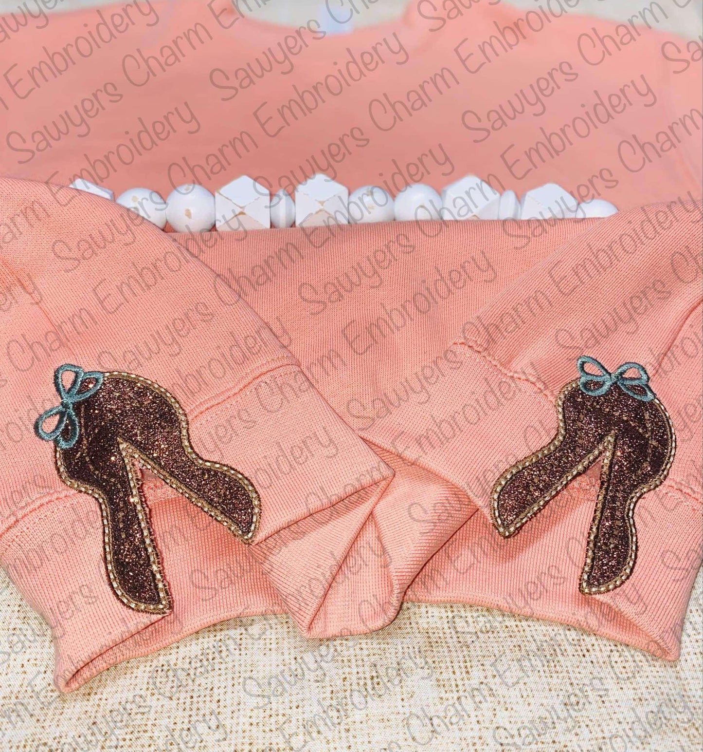Coquette Peanut side split design with bow satin stitch machine applique, embroidery design file, perfect for sweatshirts, festival, harvest
