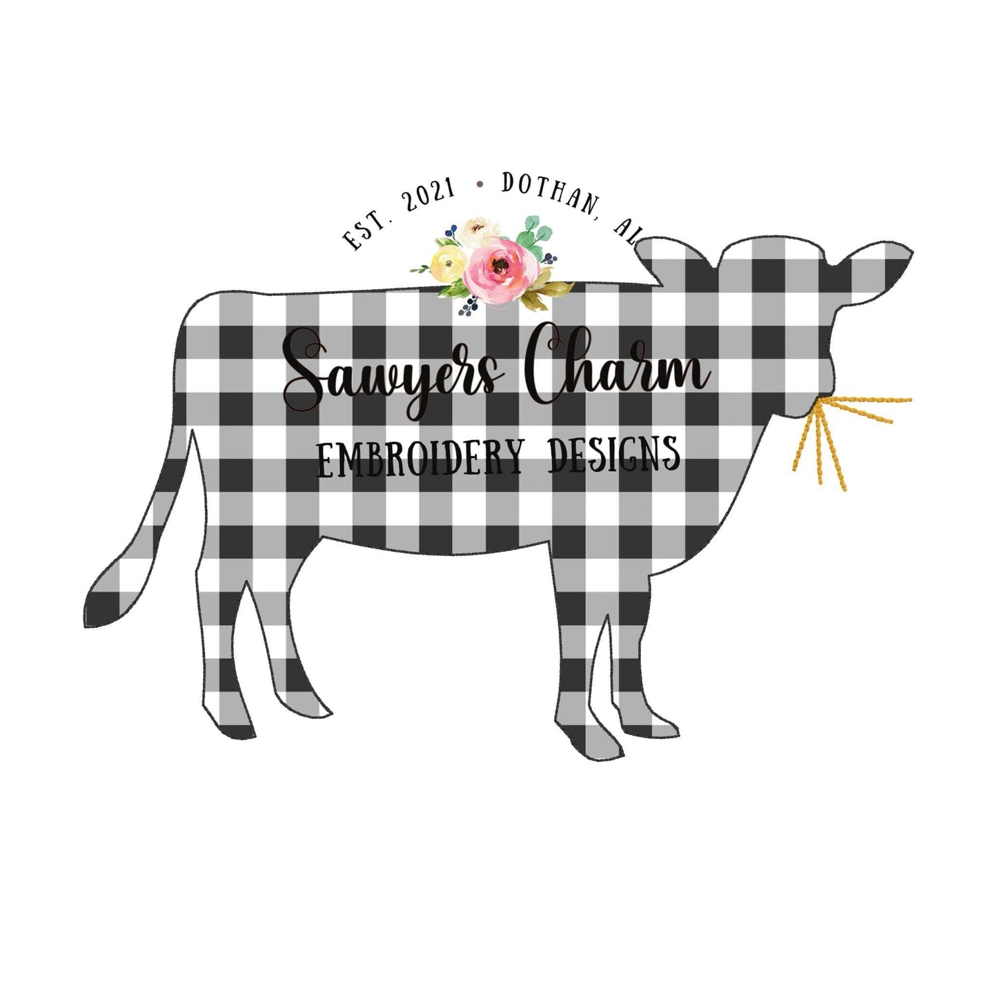 BUNDLE Cow bean stitch machine applique embroidery design file, spring farm animal, with/without coquette bow, moo, heifer, dairy farmer