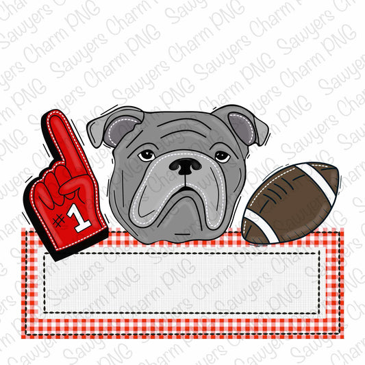BUNDLE PNG faux applique Printable file, Sublimation/Heat Transfer Design/Digital Clipart, Bulldog, foam finger, football trio, name plate