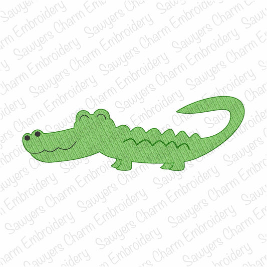 BUNDLE Alligator sketch stitch machine embroidery design, With/without coquette bow, zoo animal, gator/crocodile