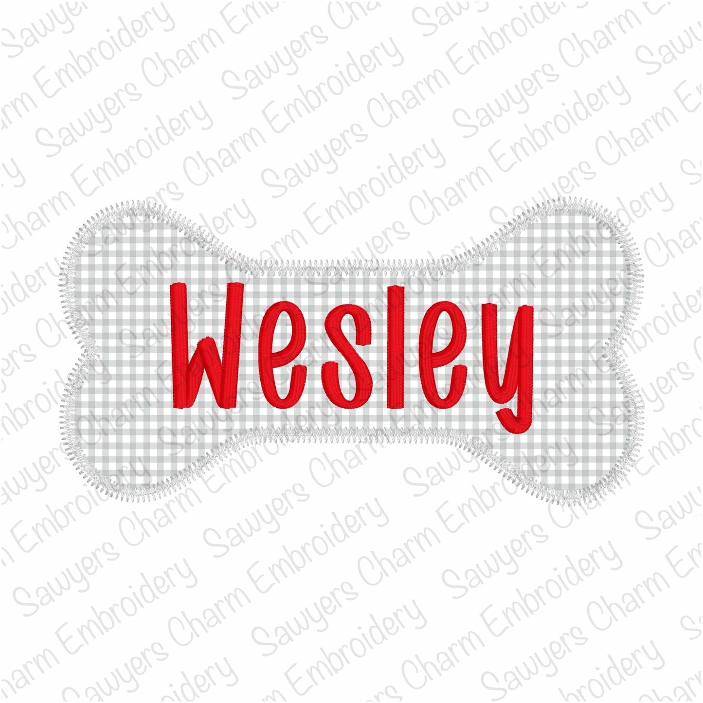 BUNDLE Dog bone name plate bean & zig zag stitch machine applique, embroidery design, monogram frame, dinosaur bone