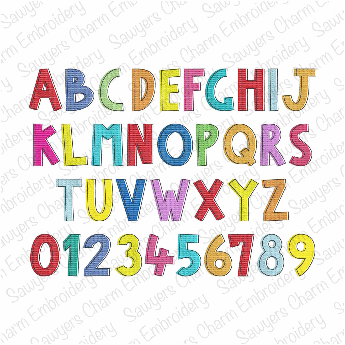 Nash Sketch machine embroidery font, bean stitch details, BX included, numbers, perfect for monograms