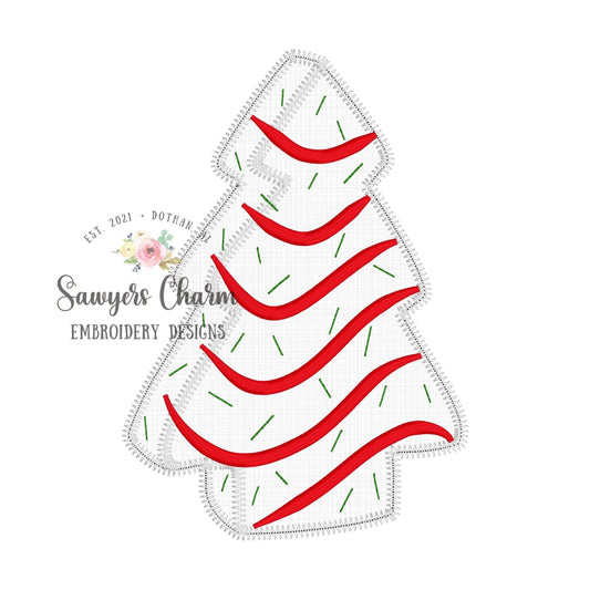 BUNDLE Christmas tree snack bean and zig zag stitch applique, machine embroidery design