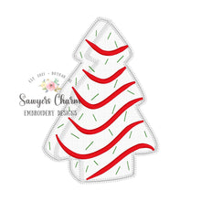 Load image into Gallery viewer, BUNDLE Christmas tree snack bean and zig zag stitch applique, machine embroidery design
