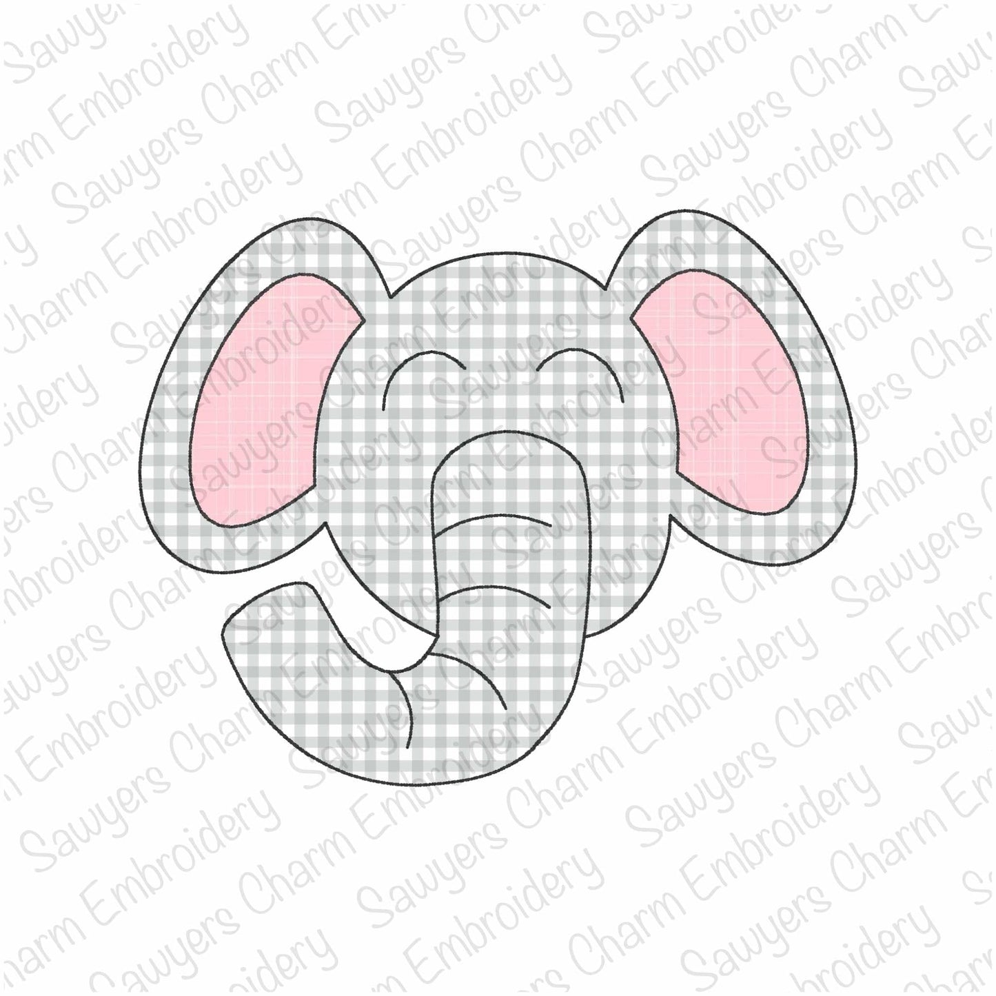 BUNDLE Elephant mascot bean stitch applique, machine embroidery design, college, high school sports, university, zoo animals, quick stitch