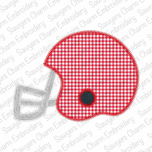 BUNDLE Football helmet, bean & zig zag stitch applique, machine embroidery design, college, high school, fall sports, university