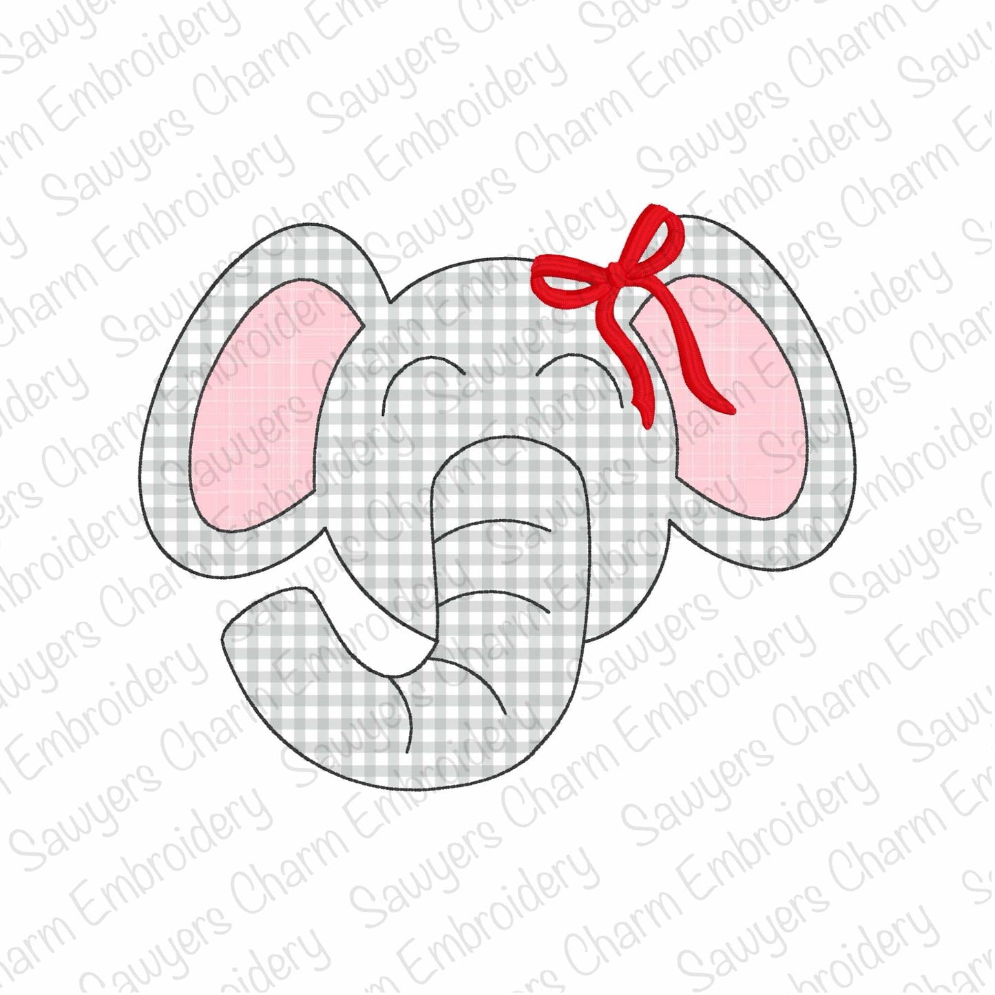 BUNDLE Elephant mascot bean stitch applique, machine embroidery design, college, high school sports, university, zoo animals, quick stitch