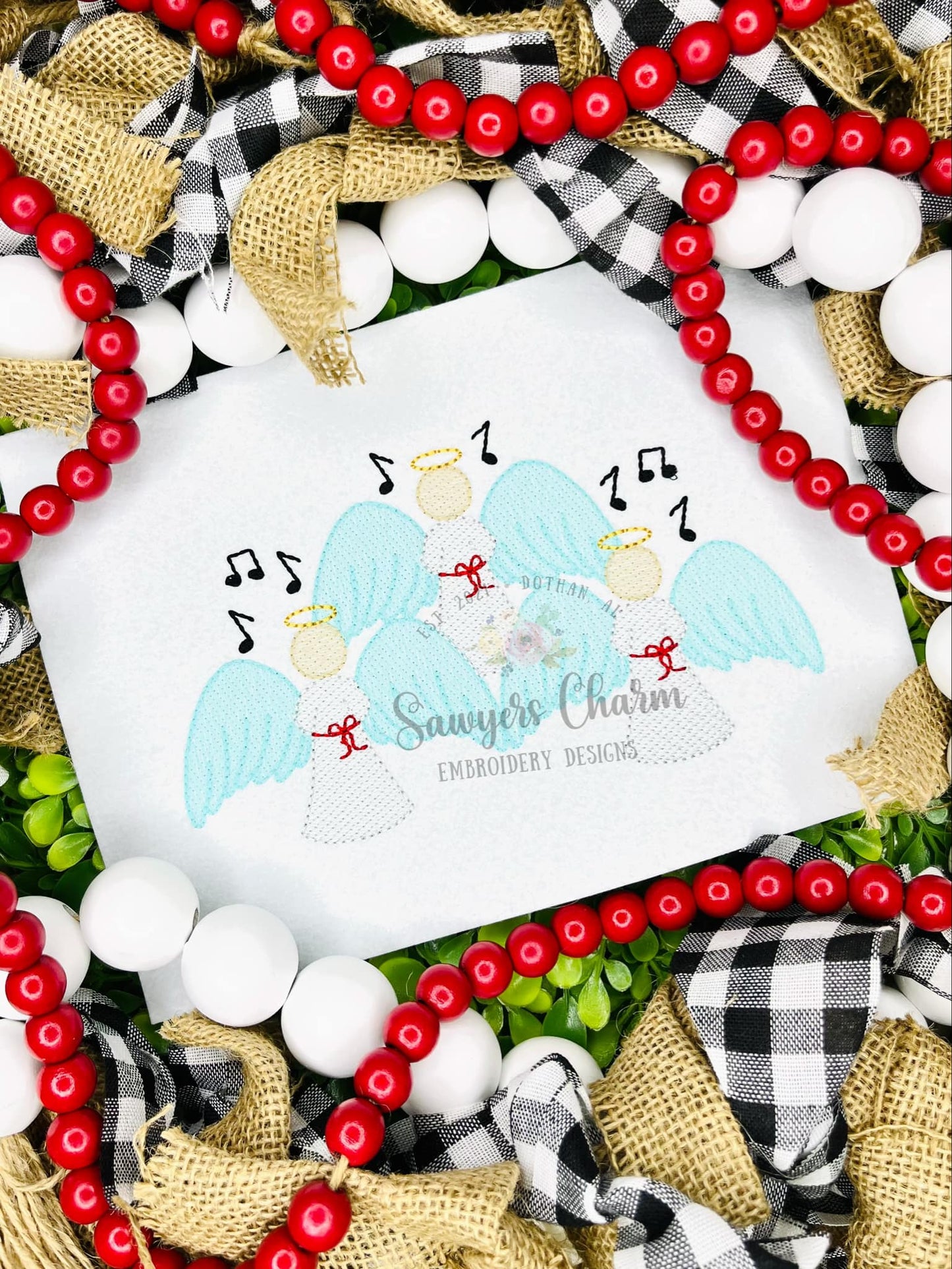 Christmas angels trio sketch stitch machine embroidery design file, bean stitch details, happy holidays, Merry Christmas, quick stitch