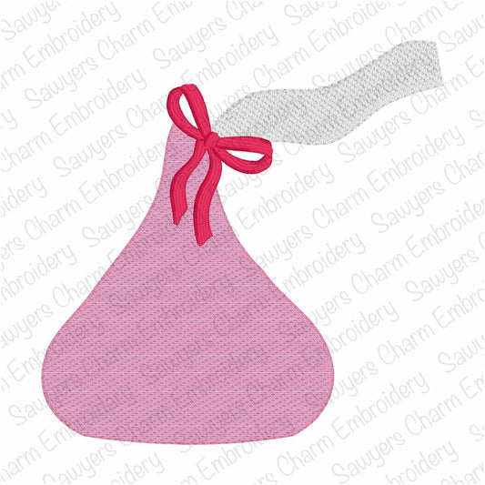 BUNDLE Chocolate kiss candy sketch stitch, machine embroidery design, with/without coquette bow, Valentine's Day love