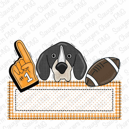 BUNDLE PNG faux applique Printable file, Sublimation/Heat Transfer Design/Digital Clipart, Hound Dog, foam finger, football trio, name plate