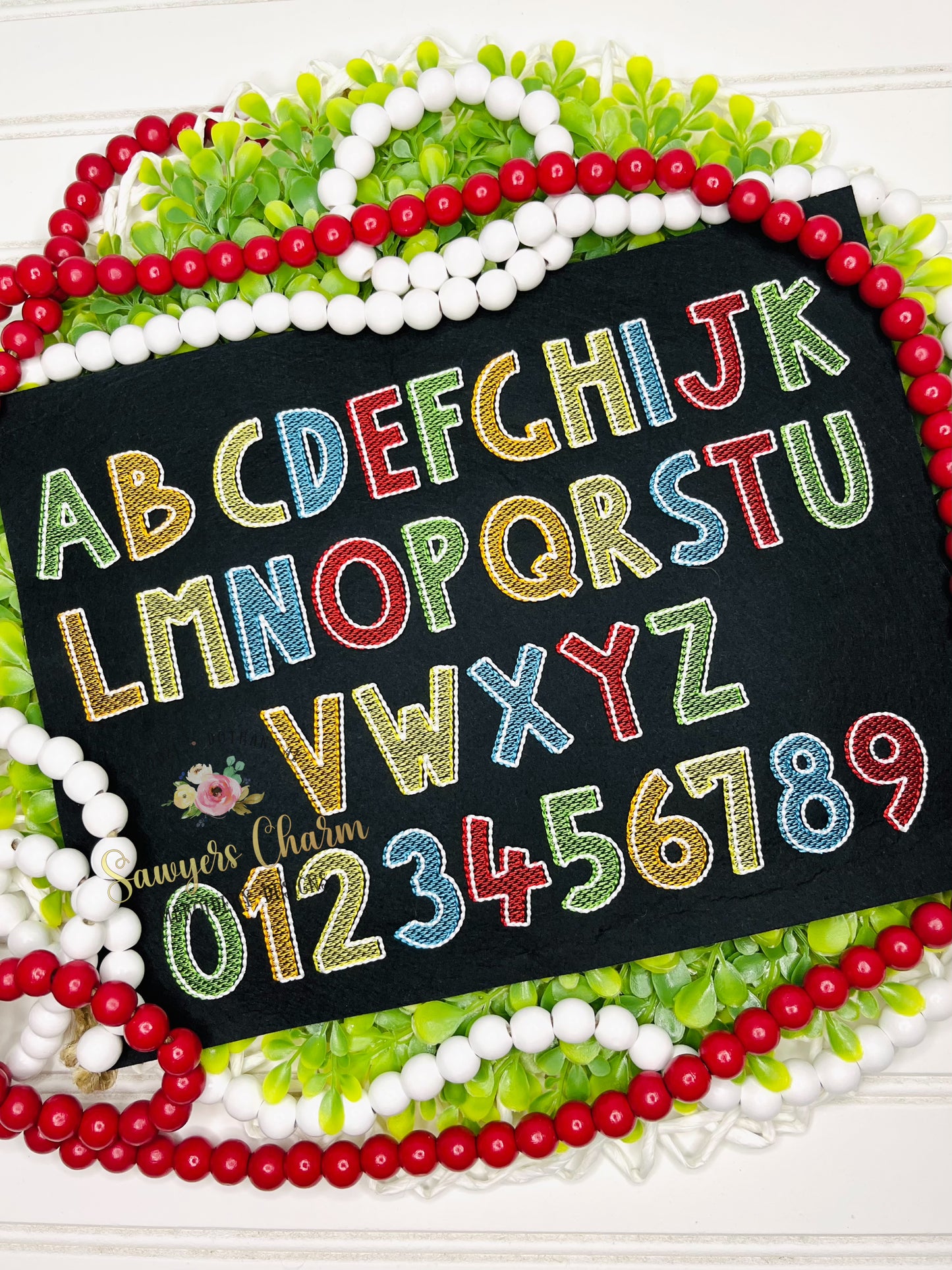 Nash Sketch machine embroidery font, bean stitch details, BX included, numbers, perfect for monograms