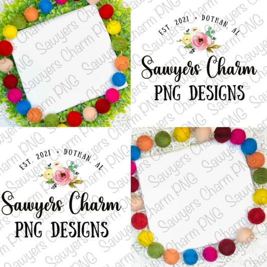 BUNDLE Kids White shirt Blank Mockups for staging PNG & Embroidery designs, Digital download of 2 JPG files, boutique, colorful wool balls