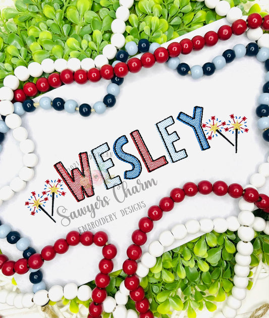 Mini sparklers machine embroidery design BUNDLE, with/without coquette bow, stars & stripes, red white blue, July 4th