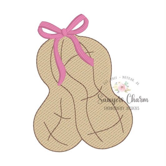 Peanut sketch stitch embroidery design BUNDLE, with/without bow, National Peanut Festival, fall harvest crop, farming