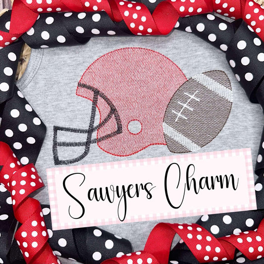 Helmet and football light fill sketch stitch machine embroidery design file, sports, quick stitch, college university, high school team