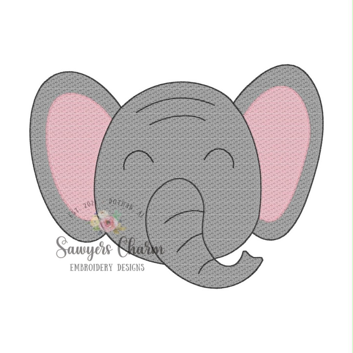Elephant sketch stitch embroidery design, BUNDLE with/without bow, fall sports mascot, zoo animal