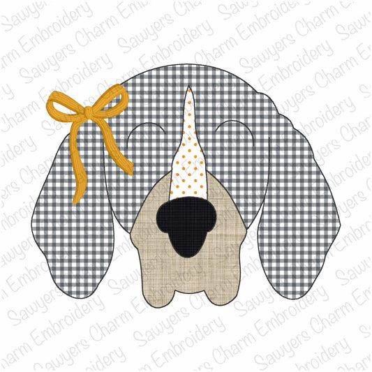 BUNDLE Hound dog mascot bean stitch applique, machine embroidery design, college, football, sports, university, animals, quick stitch