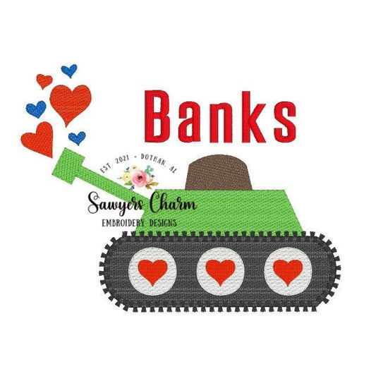 BUNDLE Valentine's Day sketch military army tank hearts AND blanket stitch applique machine embroidery design file, quick stitch