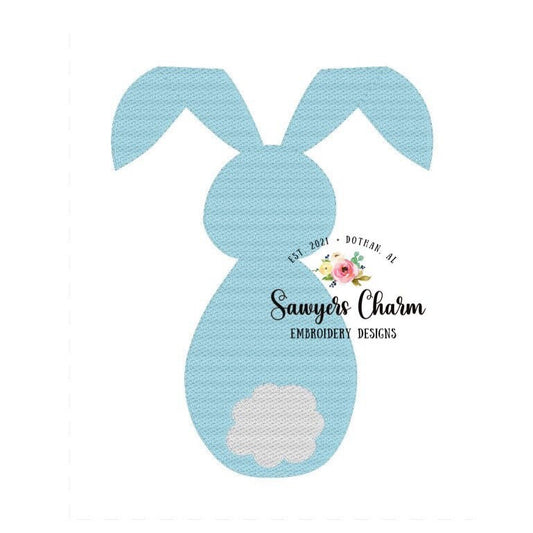 BUNDLE Girl and boy Easter bunny sketch machine embroidery design file, quick stitch, with and without bows