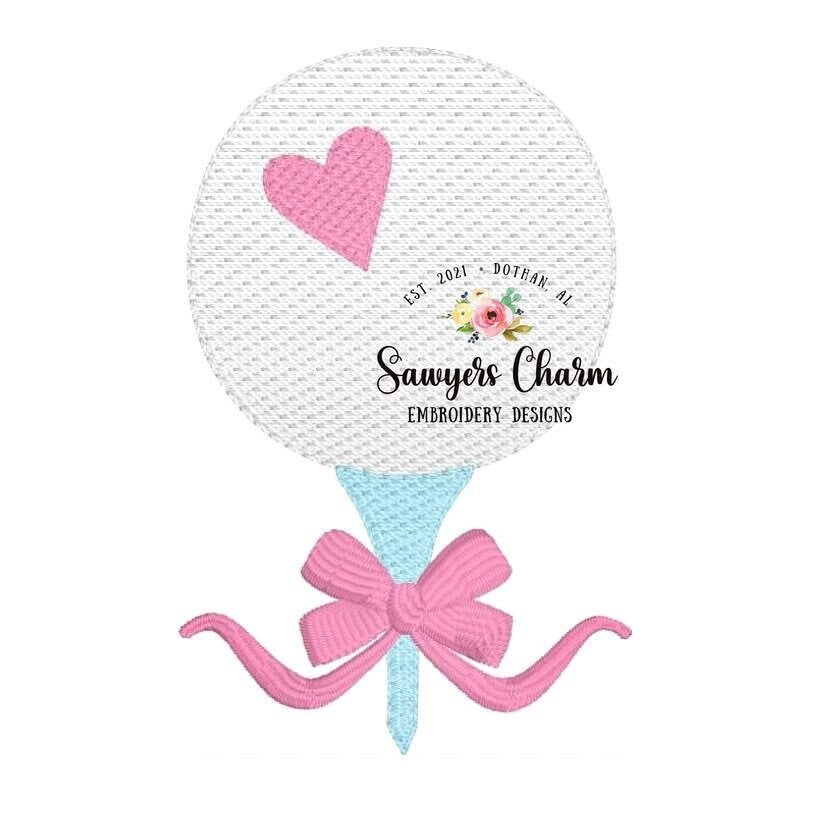 BUNDLE Girl AND boy golf ball tee (with & without bow) machine embroidery applique design file, sketch, zigzag, and bean stitch