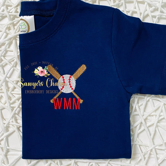 Mini fill baseball bats and ball machine embroidery design file, quick stitch, summer, sports, perfect for monograms