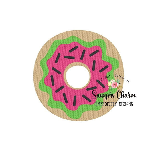 Donut sketch stitch machine embroidery design file, bean stitch details, vintage stitch, summer snack, sprinkles, birthday