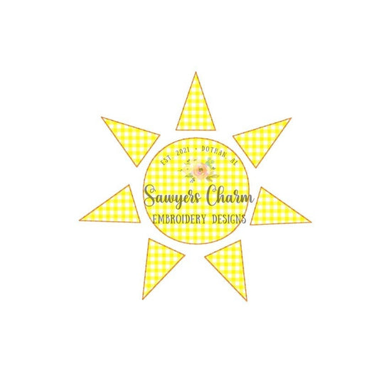 Sunshine bean stitch applique, machine embroidery design file, quick stitch, you are my sunshine, summer