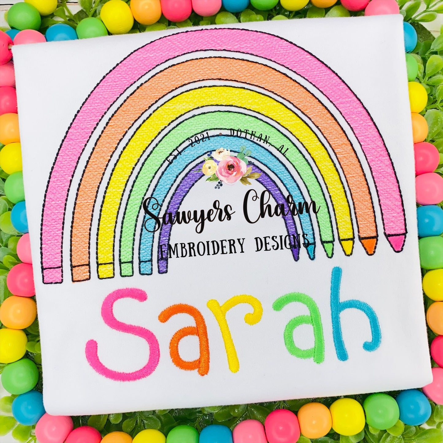 Back to school crayons rainbow sketch fill design, machine embroidery file, quick stitch, colors, school supplies
