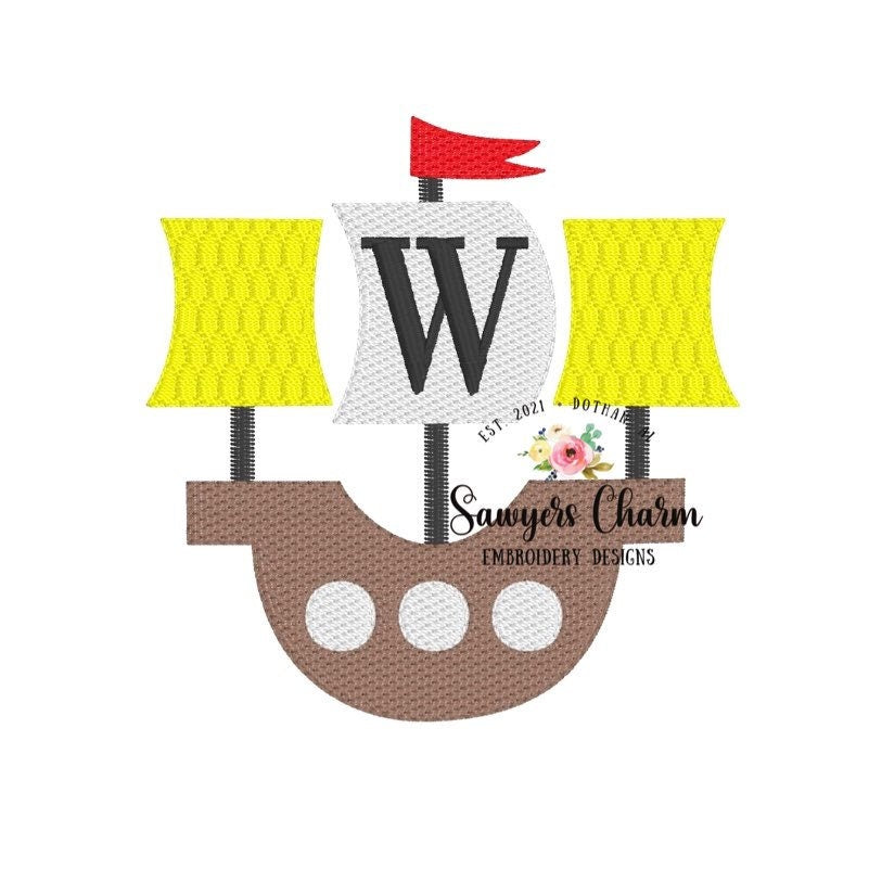 BUNDLE Pirate ship & skull flag, sketch stitch machine embroidery design file, quick stitch, beach, water vessel, pirates mascot, mini fill