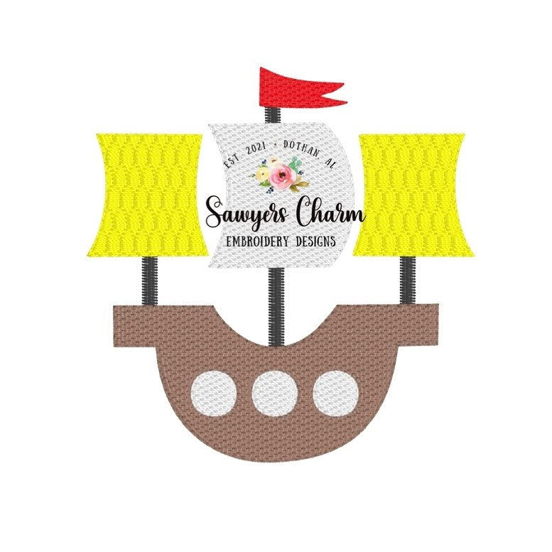 BUNDLE Pirate ship & skull flag, sketch stitch machine embroidery design file, quick stitch, beach, water vessel, pirates mascot, mini fill