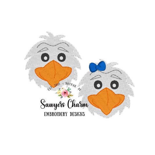 BUNDLE Sports football eagle head with & without bow mini fill embroidery design file, quick stitch, bean stitch, college mascot high school