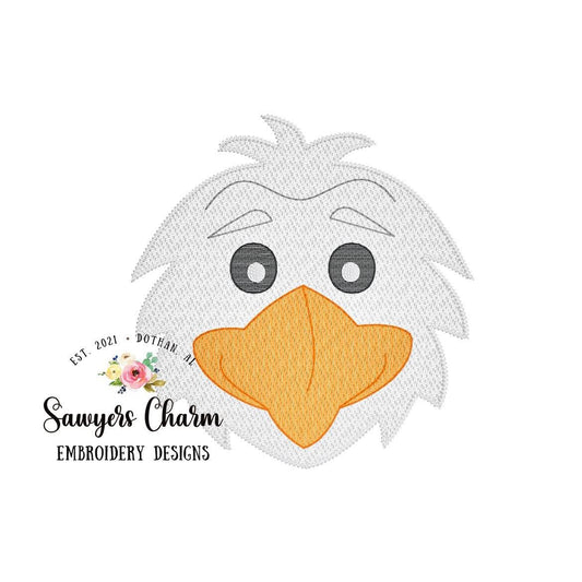 BUNDLE Sports football eagle head with & without bow sketch stitch embroidery design file, bean stitch, college mascot high school
