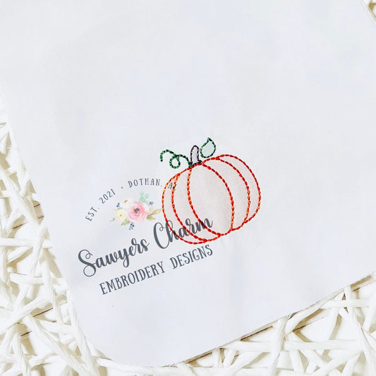 BUNDLE Shadow work mini pumpkin with & without bow, heirloom, sketch stitch embroidery design file, fall leaves, pumpkin patch, quick stitch