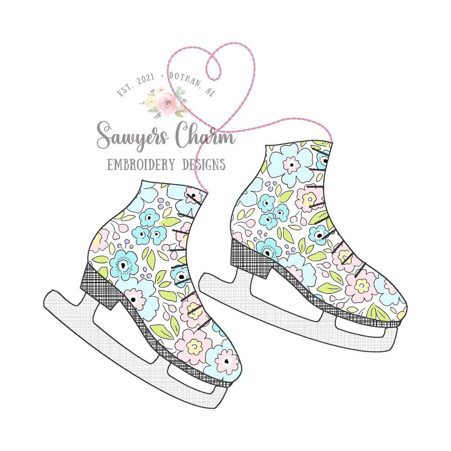 BUNDLE Ice skates heart strings zigzag and bean stitch machine applique embroidery design file, winter wonderland, love, skating snow, quick