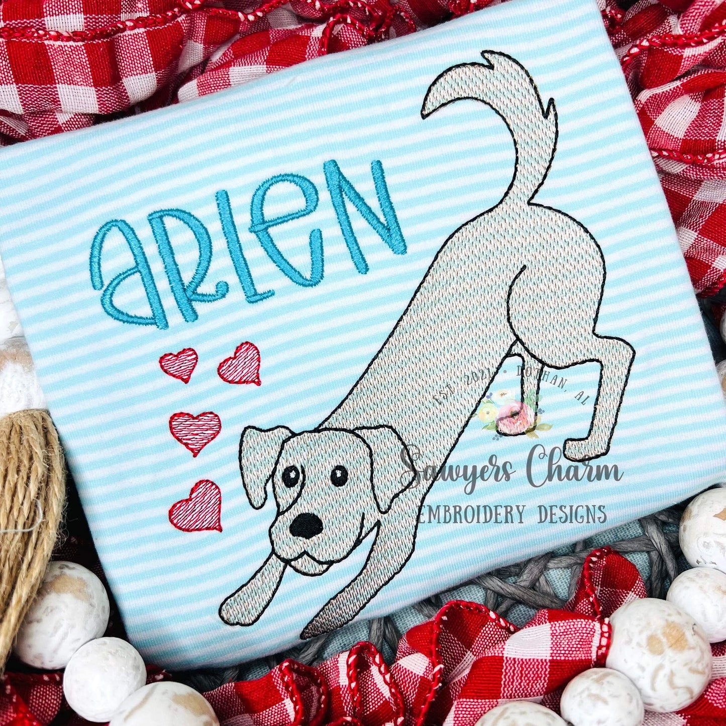 BUNDLE Valentine dog with hearts, with and without bow, sketch stitch machine embroidery design file, quick stitch, love, XOXO puppy