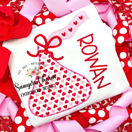 BUNDLE Chocolate kisses candy with & without bow, zigzag and bean stitch machine applique embroidery design file, Valentine's Day, love