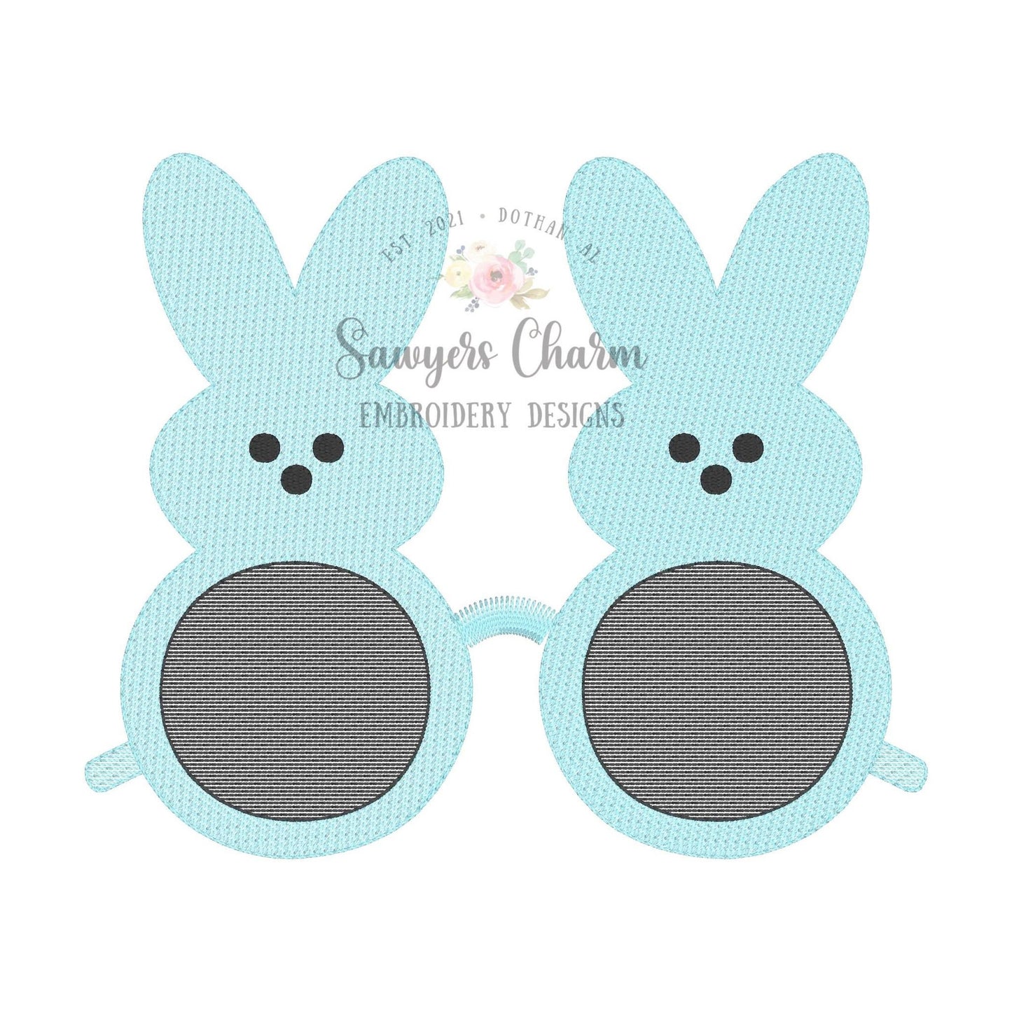Easter peeps candy sunglasses sketch stitch light fill machine embroidery design file, sunnies, shades, bunny rabbit, egg hunt, spring