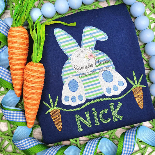 BUNDLE Easter bunny tail with & without bow grass carrots bean and zigzag stitch machine embroidery design file, egg hunt, rabbit, spring