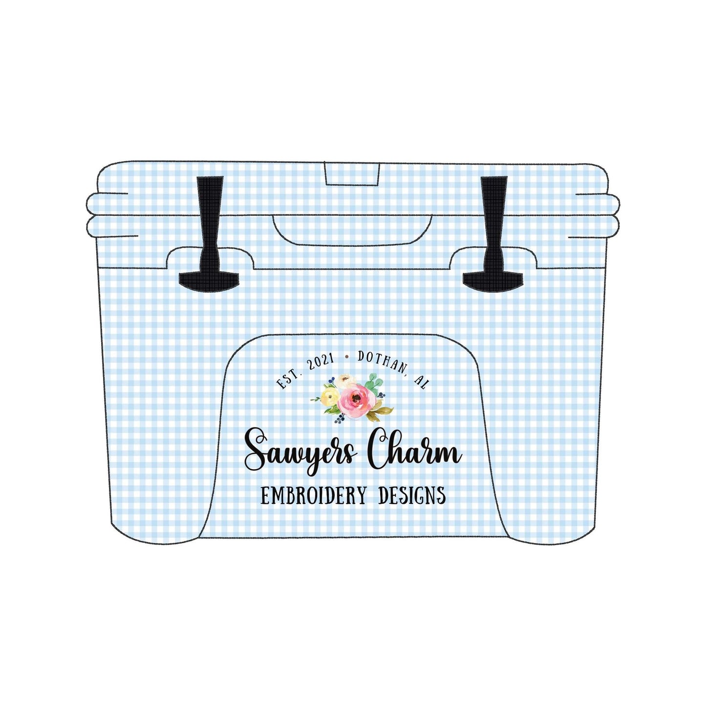BUNDLE Cooler ice chest bean stitch & zigzag stitch applique machine embroidery design file, summer, spring, snacks, drink holder, beach