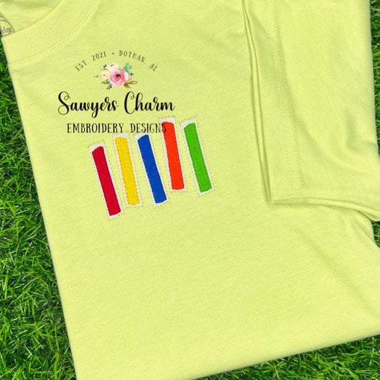 Mini freezer popsicles in a row fill stitch machine embroidery design file, summer, spring, snacks, ice cream, push up pops, beach life